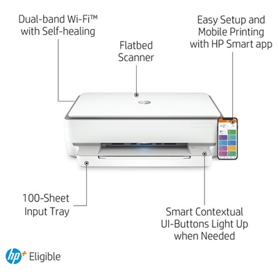 HP ENVY 6020e All-In-One Inkjet Printer - Grey / White (223N4B#687